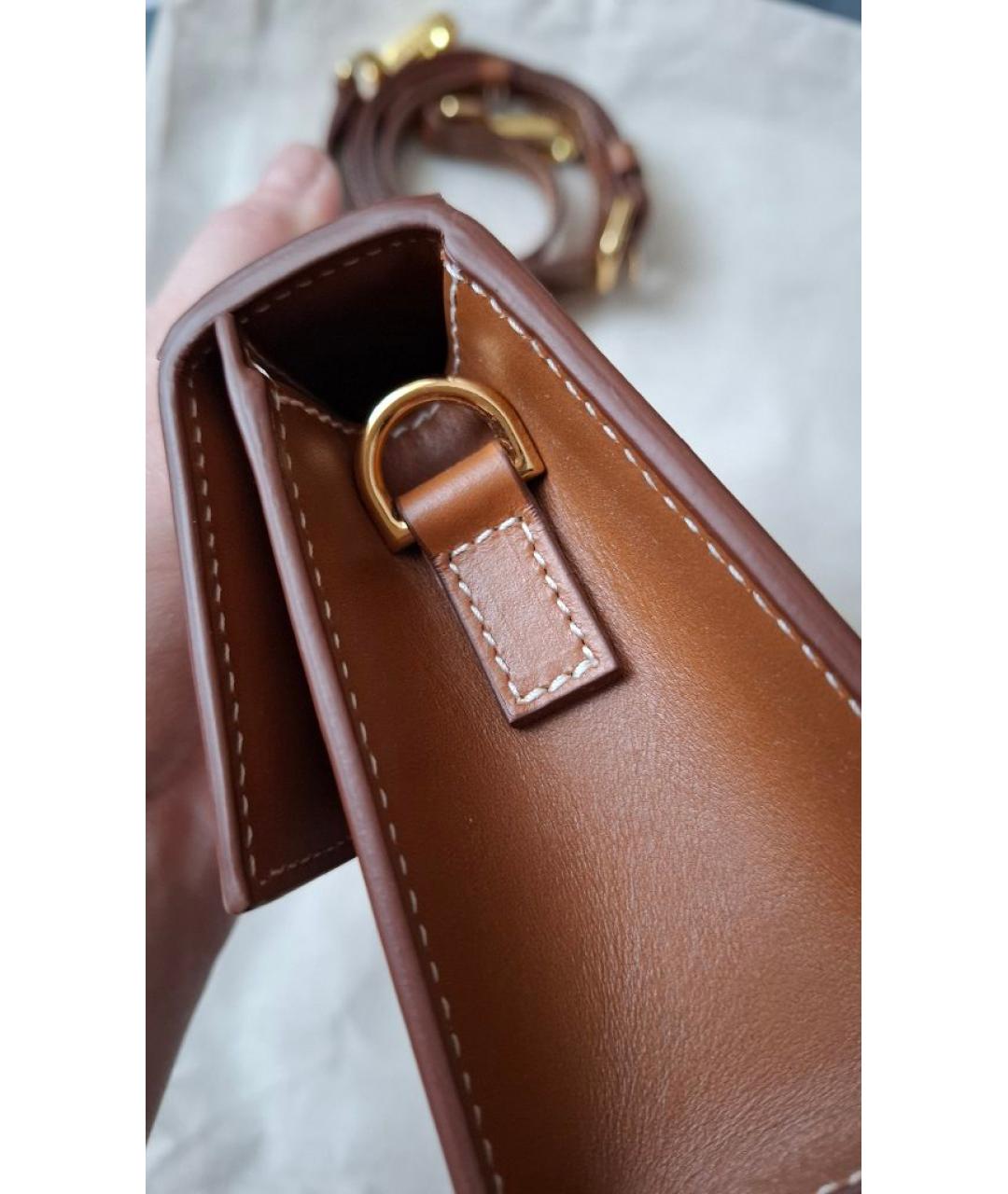 JACQUEMUS Коричневая кожаная сумка через плечо, фото 2