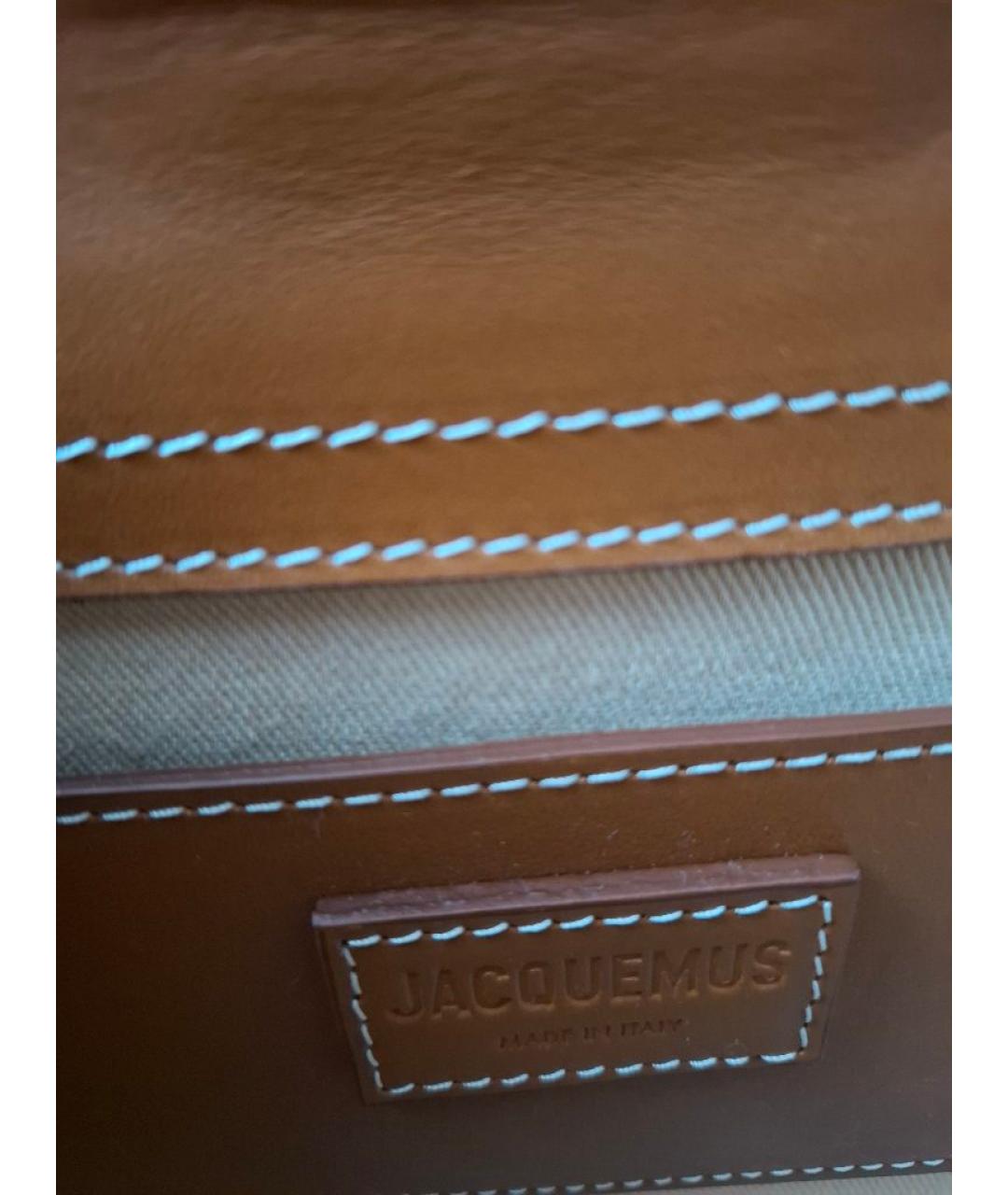 JACQUEMUS Коричневая кожаная сумка через плечо, фото 8