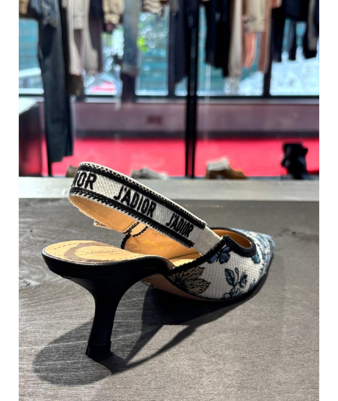 CHRISTIAN DIOR Мульти текстильные туфли, фото 5