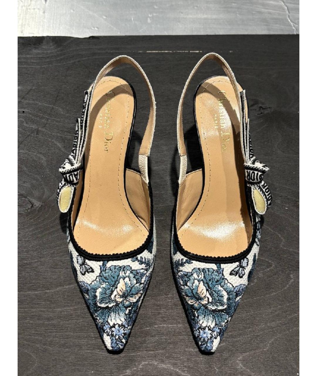 CHRISTIAN DIOR Мульти текстильные туфли, фото 3