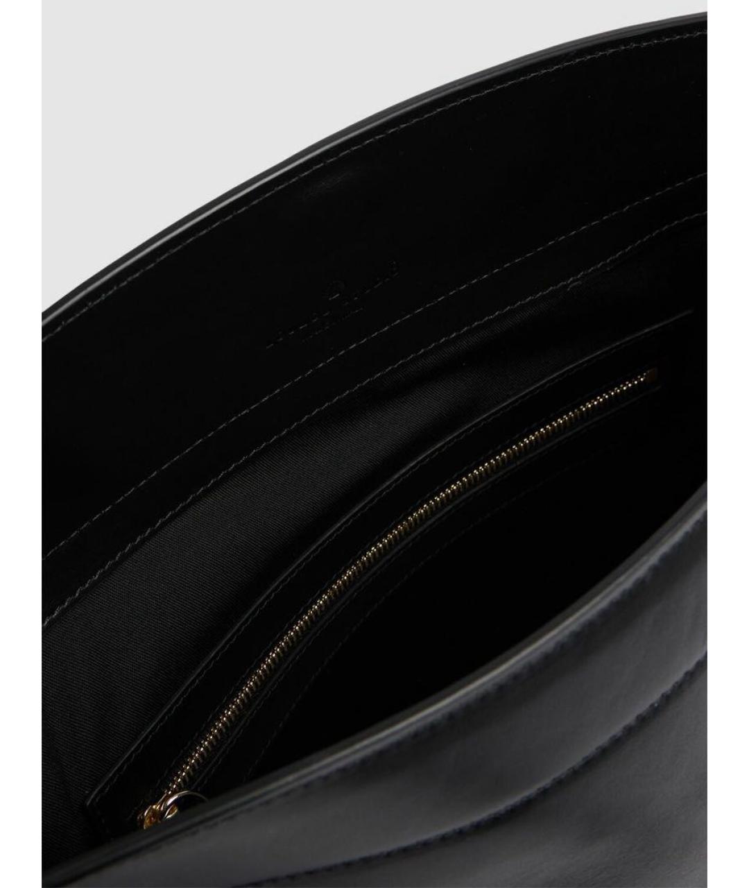 LOULOU STUDIO Черная кожаная сумка с короткими ручками, фото 4
