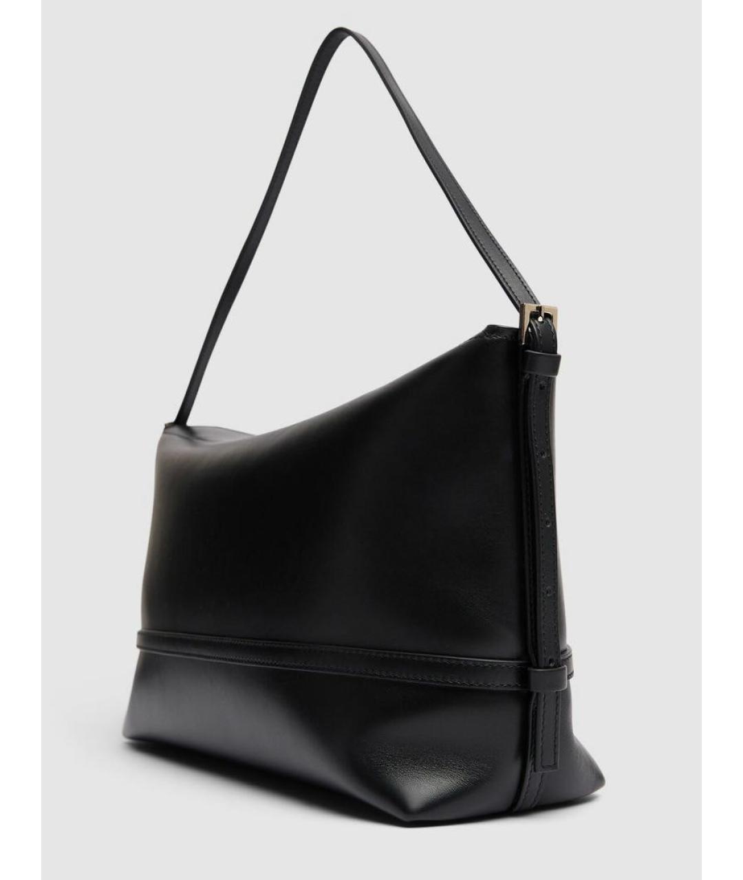 LOULOU STUDIO Черная кожаная сумка с короткими ручками, фото 2