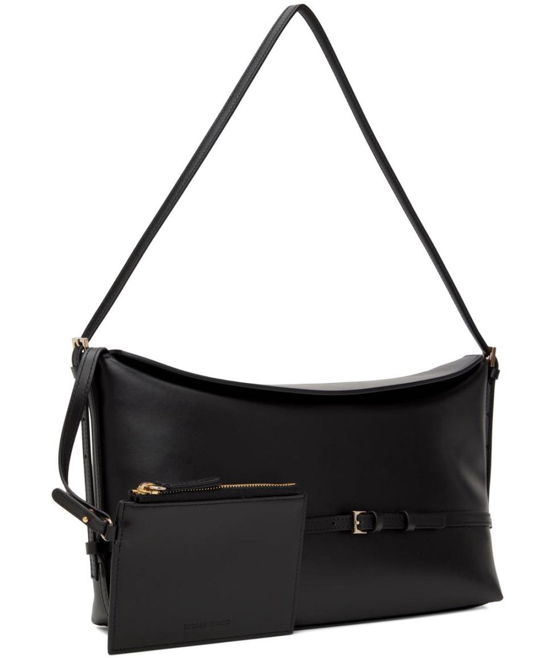 LOULOU STUDIO Черная кожаная сумка с короткими ручками, фото 5