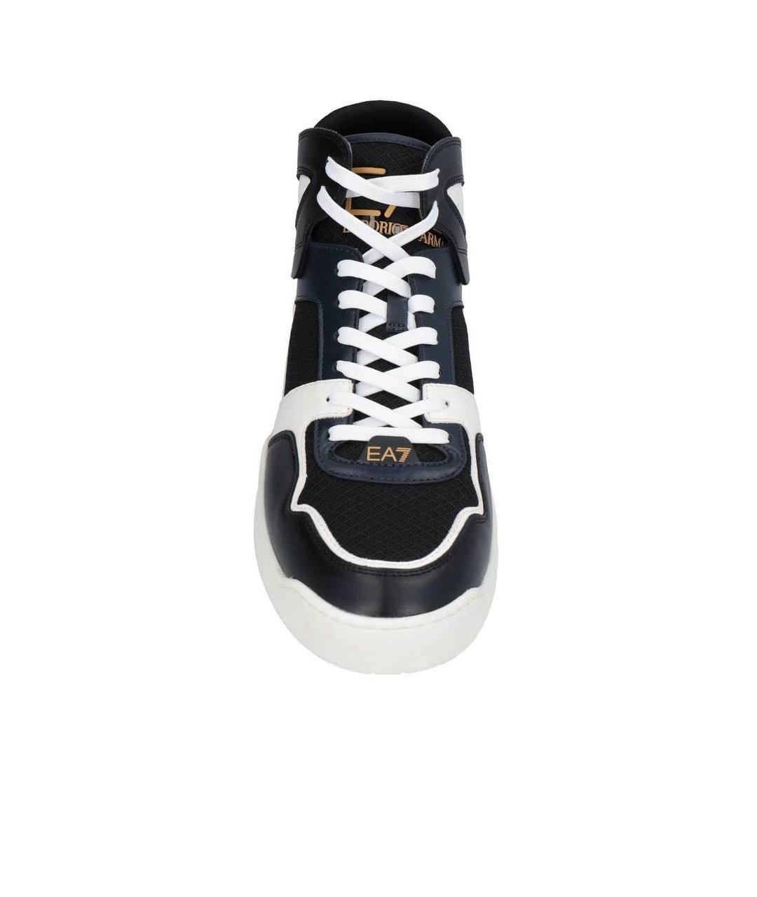 EA7 Темно-синие высокие кроссовки / кеды из искусственной кожи, фото 2