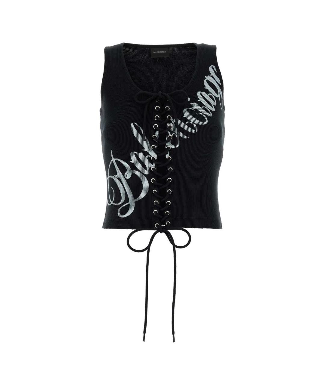 BALENCIAGA Черная хлопковая майка, фото 1