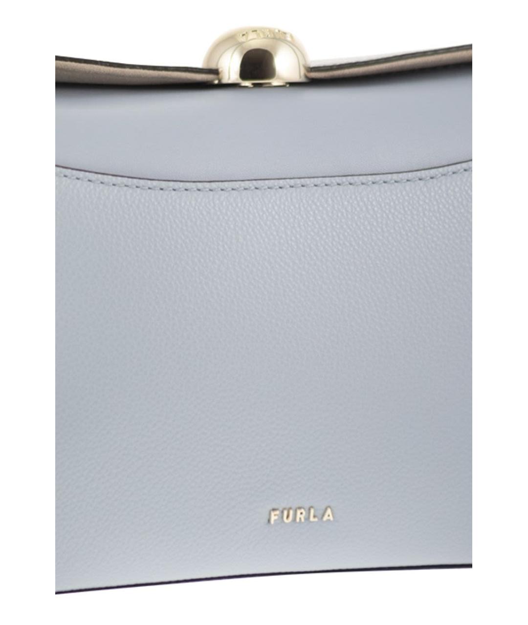FURLA Голубая кожаная сумка через плечо, фото 5