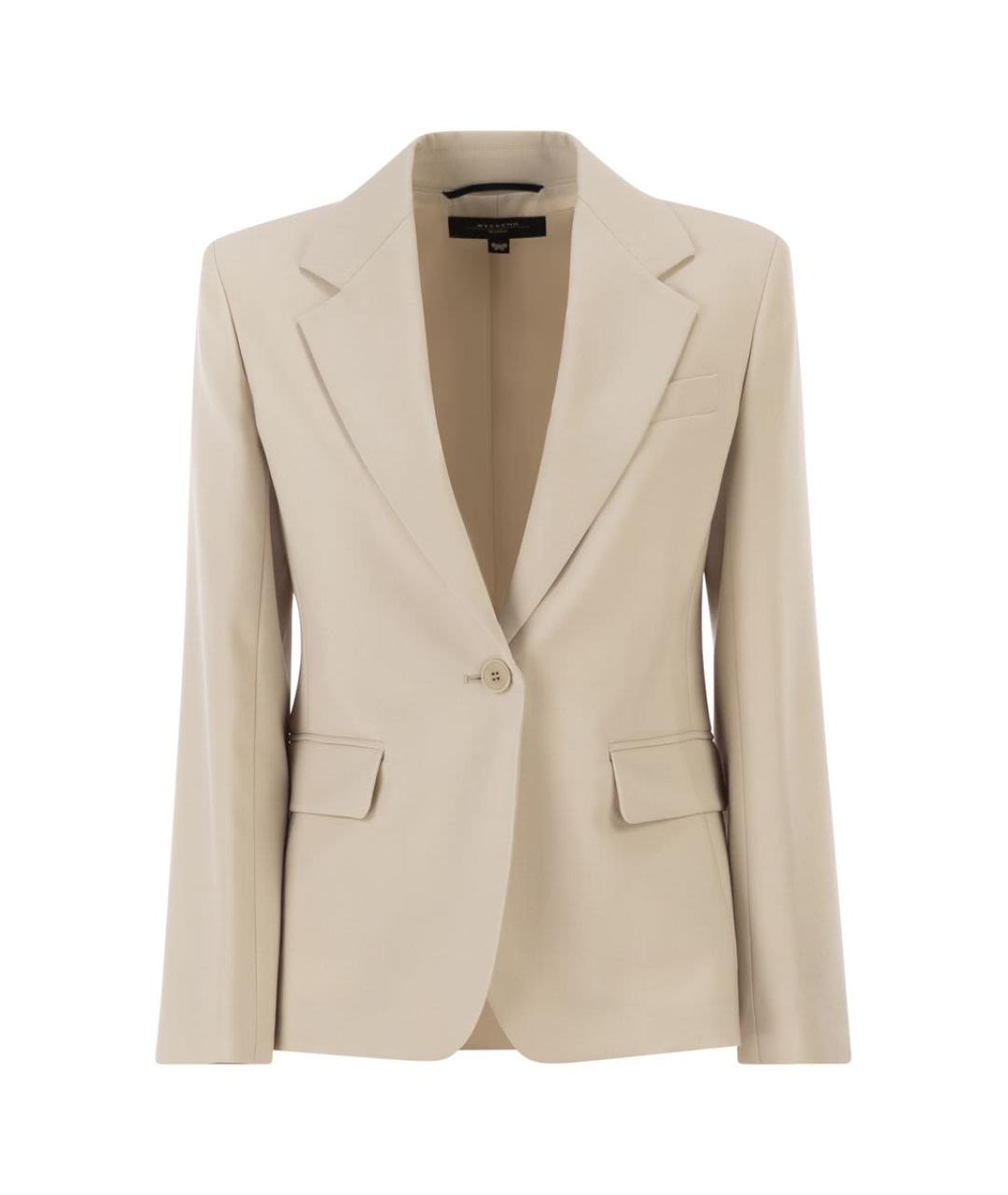 WEEKEND MAX MARA Бежевый шерстяной жакет/пиджак, фото 1