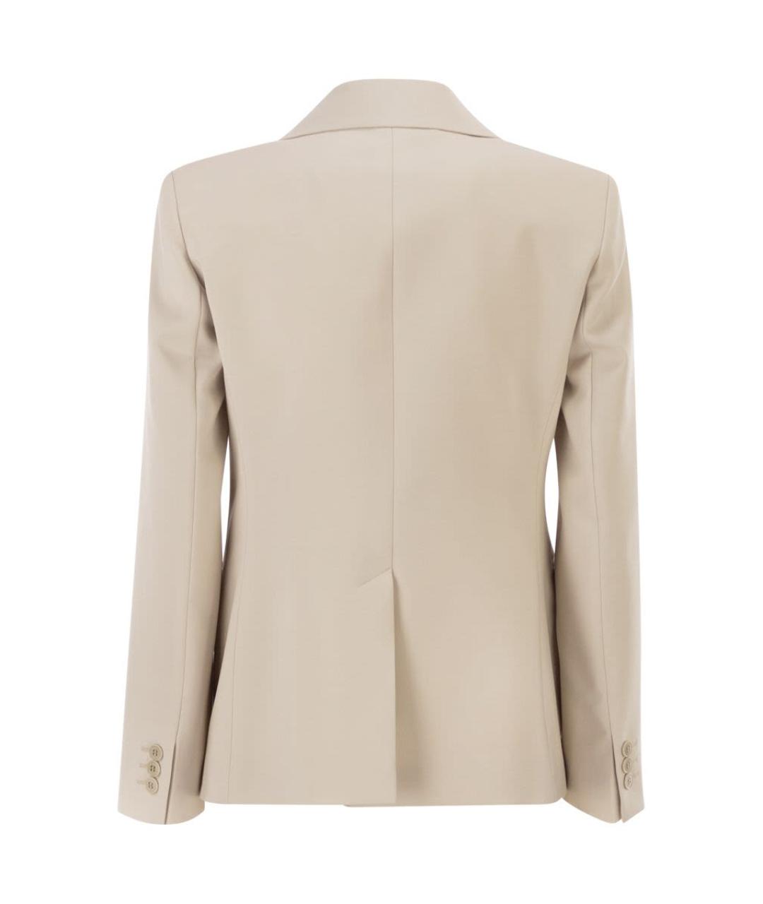 WEEKEND MAX MARA Бежевый шерстяной жакет/пиджак, фото 2