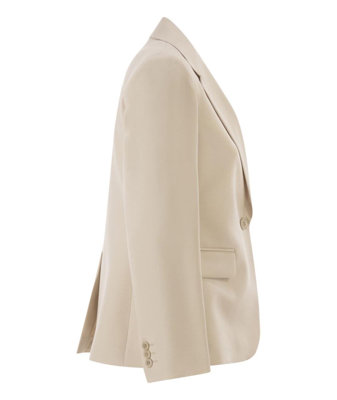 WEEKEND MAX MARA Бежевый шерстяной жакет/пиджак, фото 3