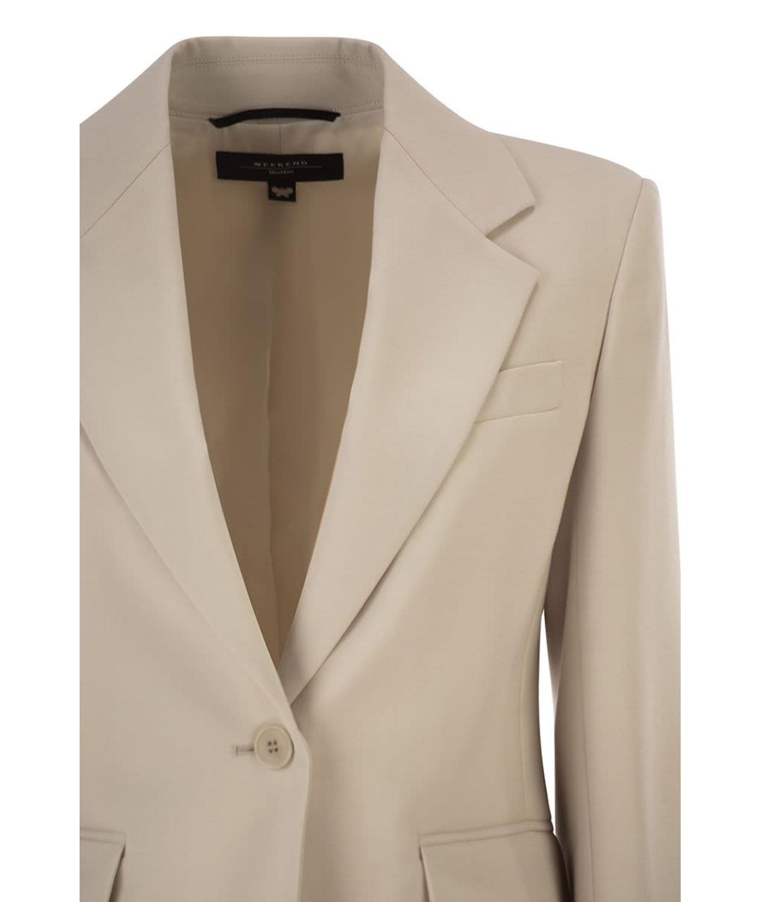 WEEKEND MAX MARA Бежевый шерстяной жакет/пиджак, фото 4