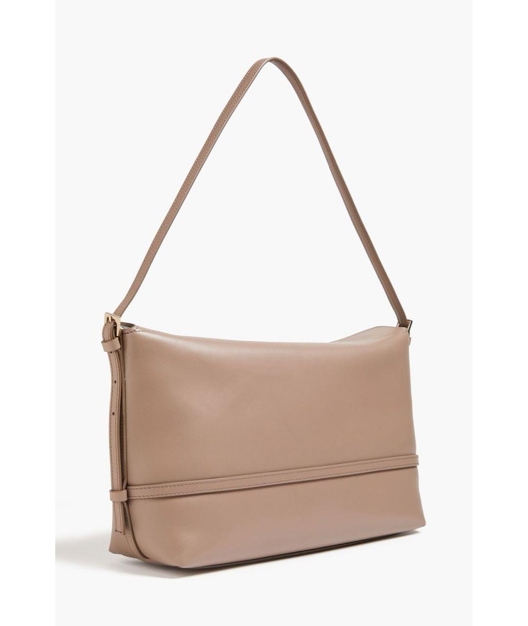 LOULOU STUDIO Бежевая кожаная сумка с короткими ручками, фото 2