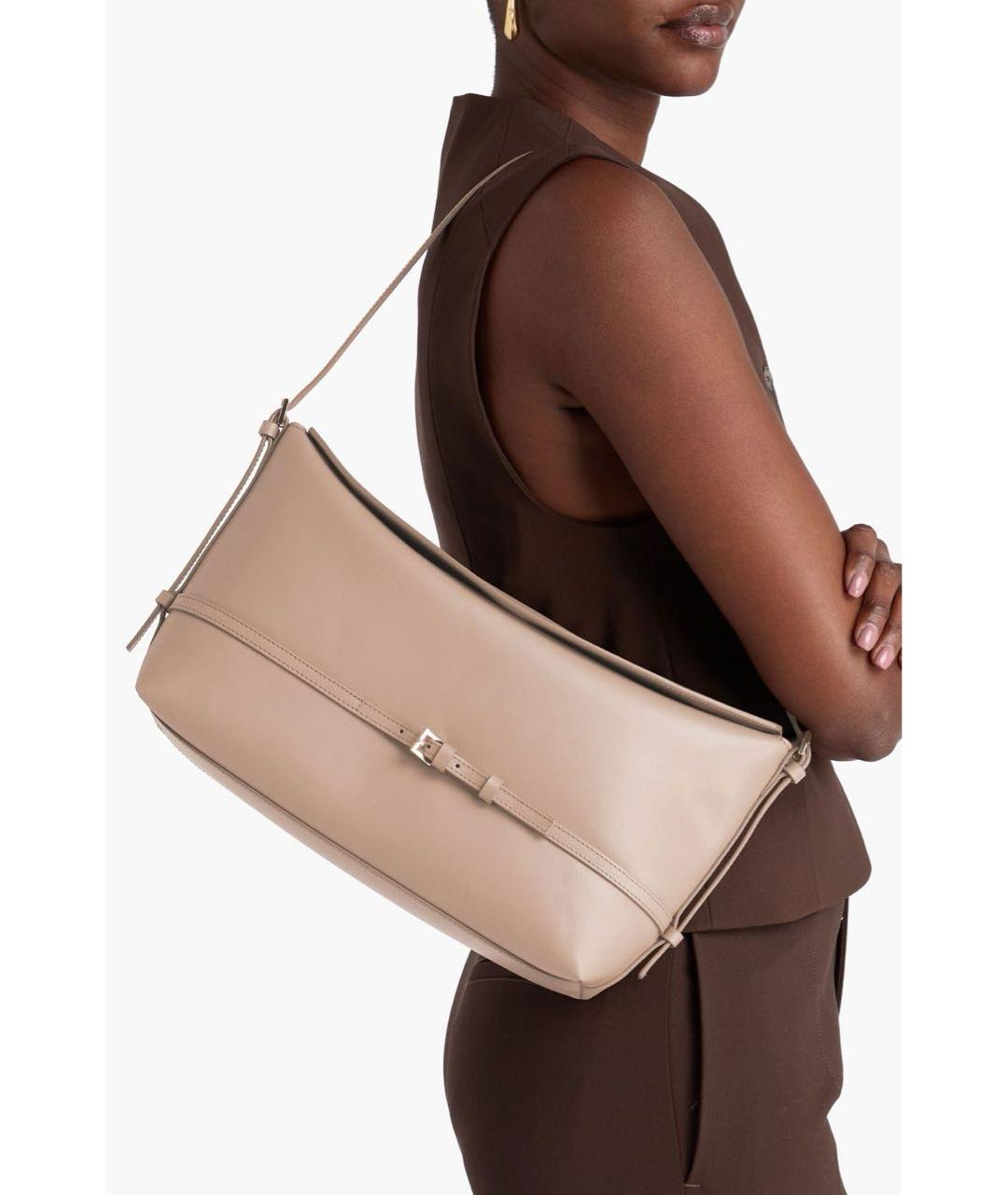 LOULOU STUDIO Бежевая кожаная сумка с короткими ручками, фото 5