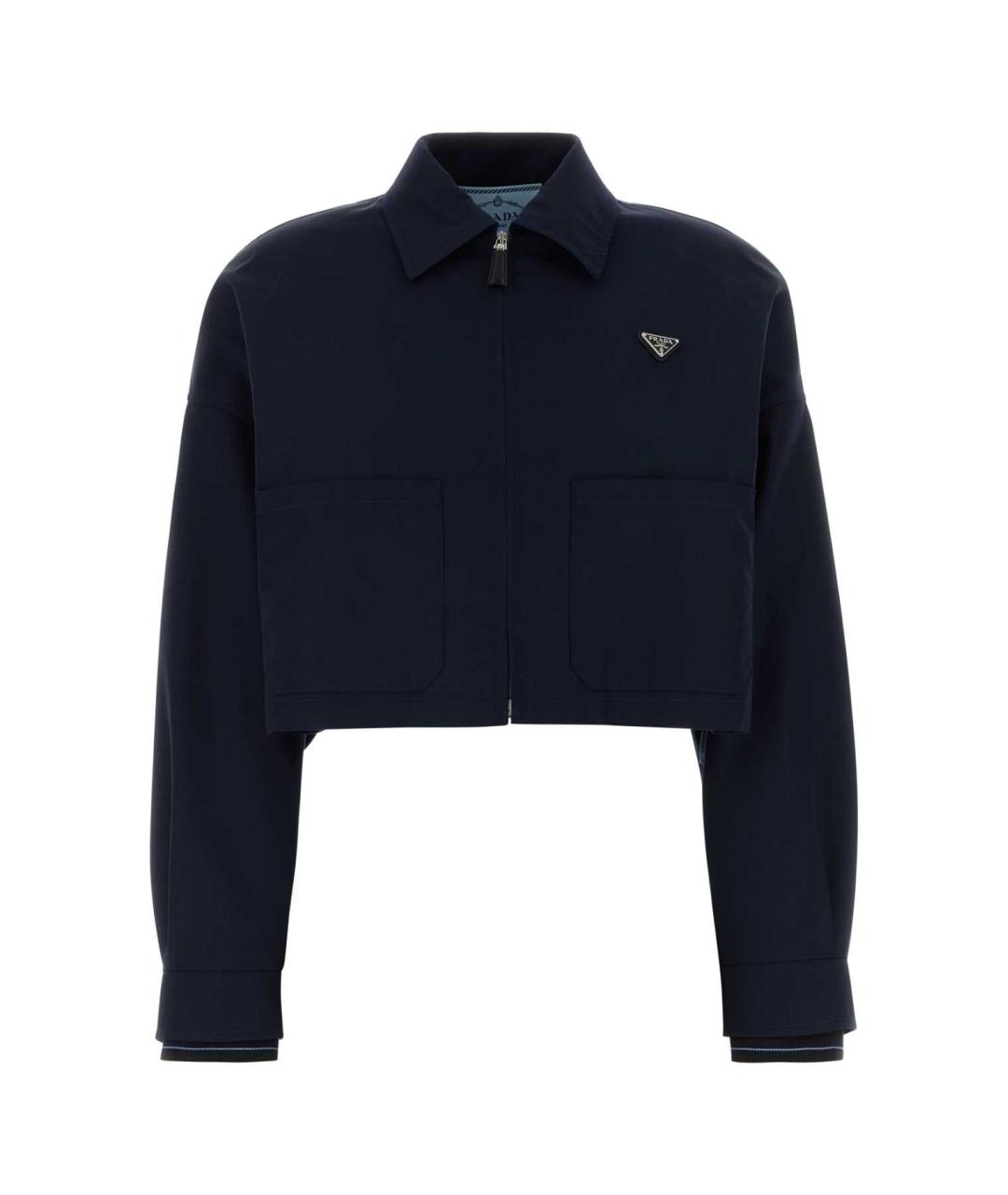 PRADA Темно-синяя полиэстеровая куртка, фото 1