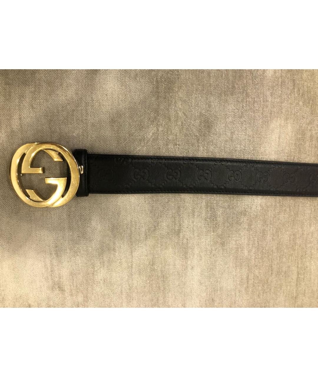 GUCCI Черный кожаный ремень, фото 2