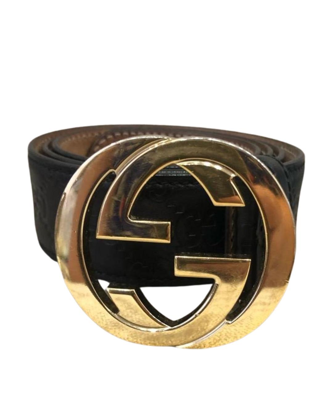 GUCCI Черный кожаный ремень, фото 1