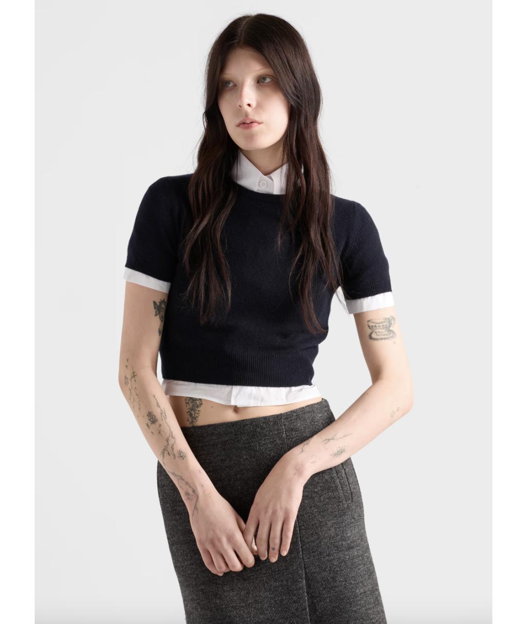 PRADA Темно-синий кашемировый джемпер / свитер, фото 4