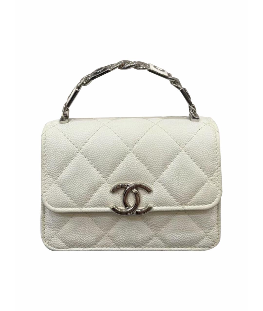 CHANEL Белая кожаная сумка через плечо, фото 1