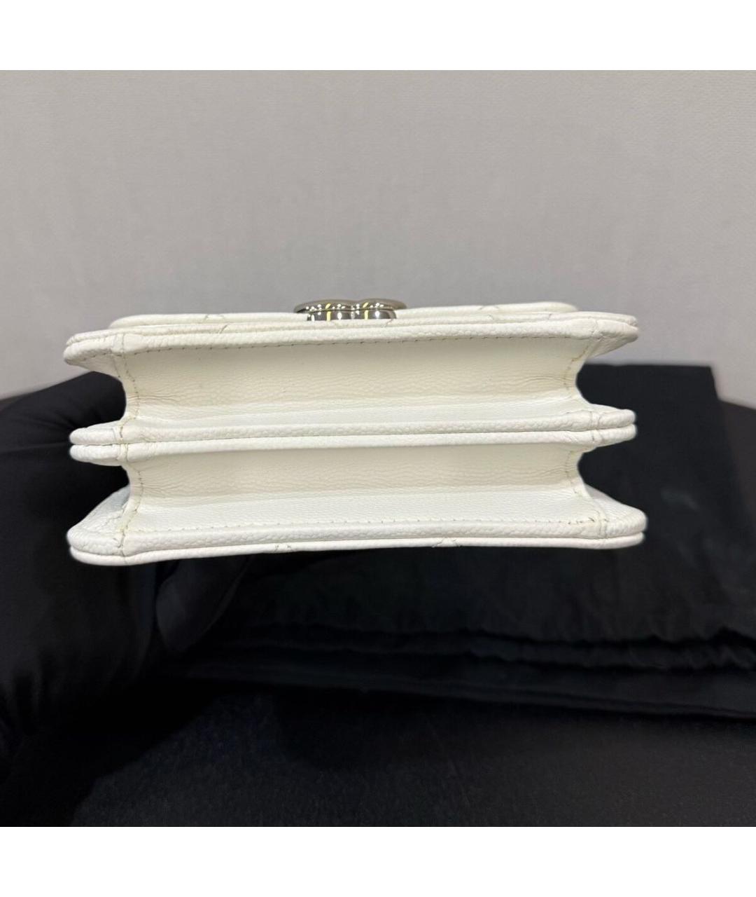 CHANEL Белая кожаная сумка через плечо, фото 6