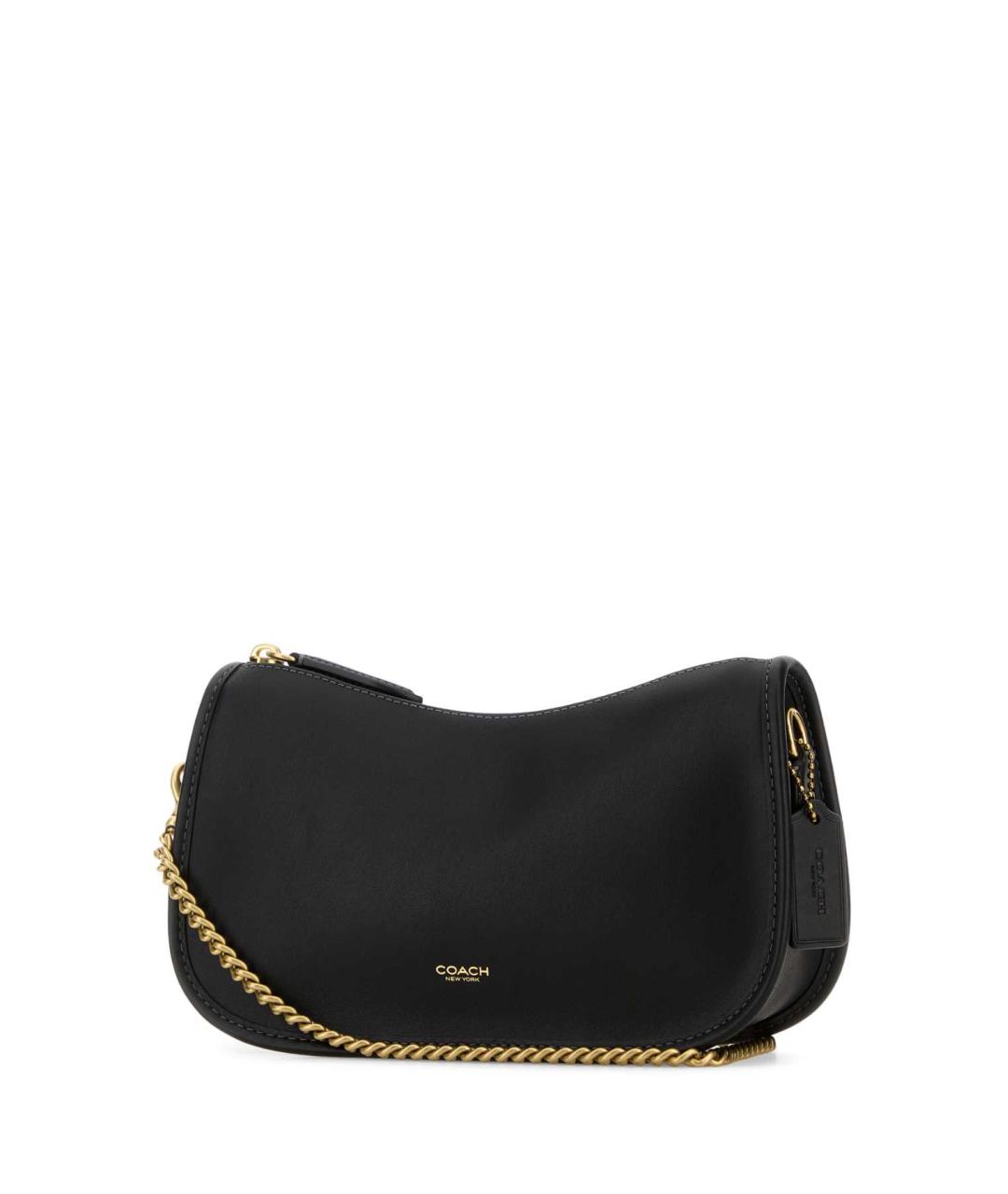COACH Черная кожаная сумка через плечо, фото 2