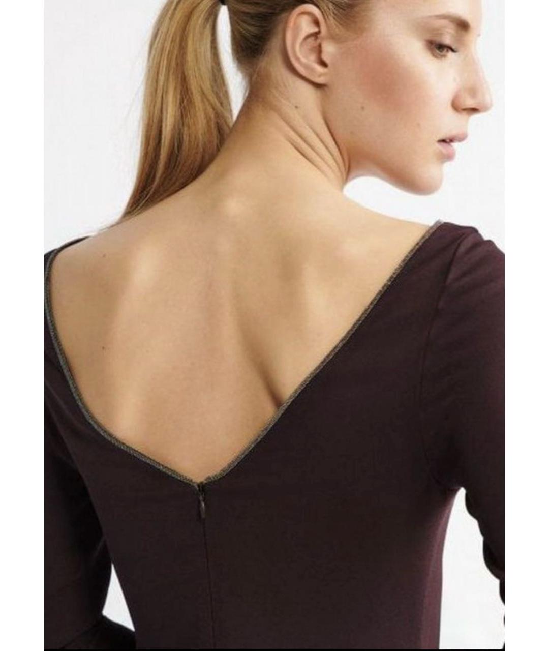 FABIANA FILIPPI Бордовое вискозное вечернее платье, фото 8