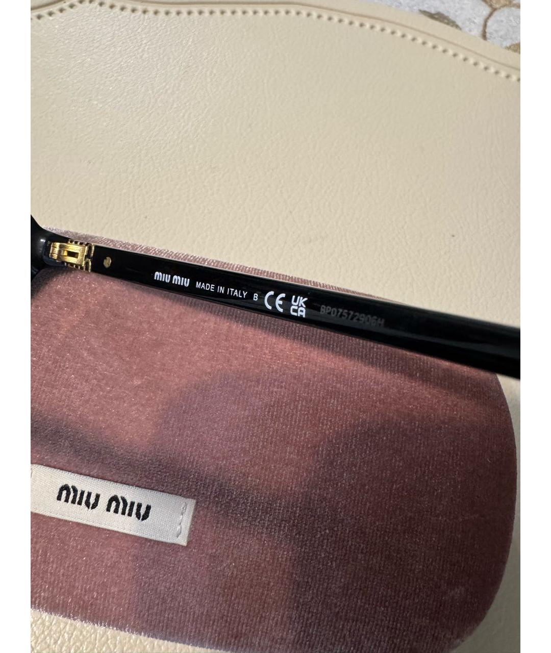 MIU MIU Черные пластиковые солнцезащитные очки, фото 6