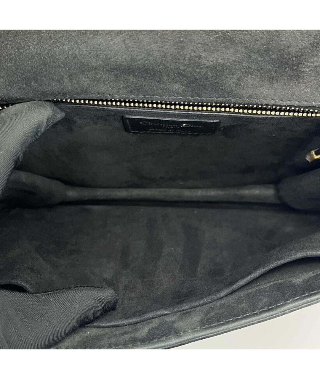 CHRISTIAN DIOR Черная кожаная сумка через плечо, фото 7