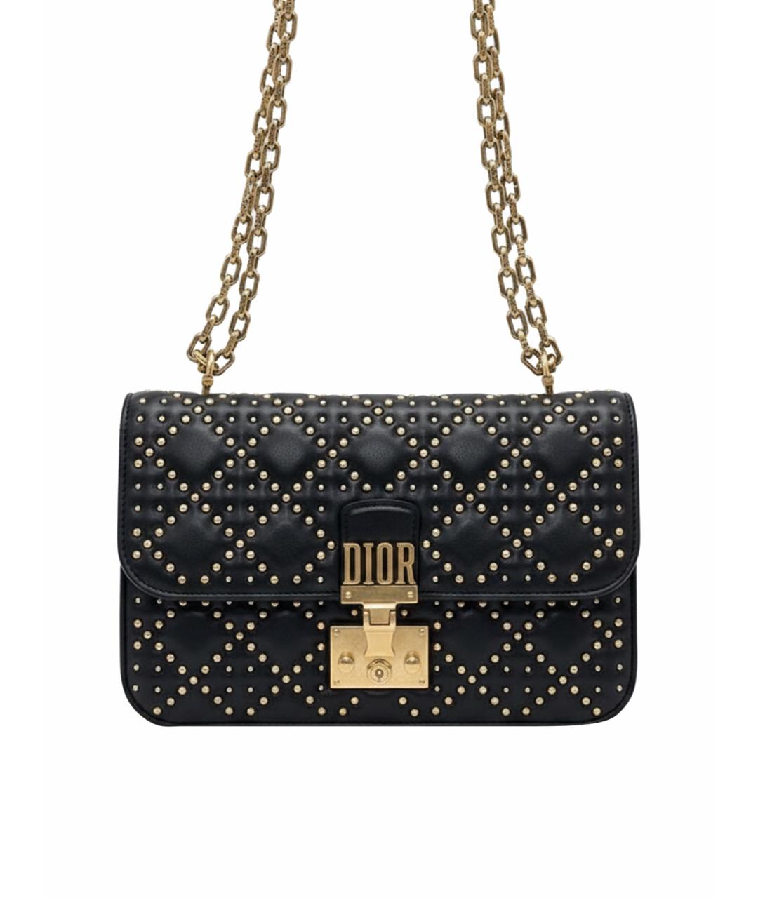 CHRISTIAN DIOR Черная кожаная сумка через плечо, фото 1