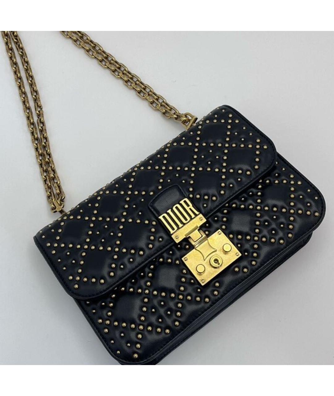 CHRISTIAN DIOR Черная кожаная сумка через плечо, фото 4