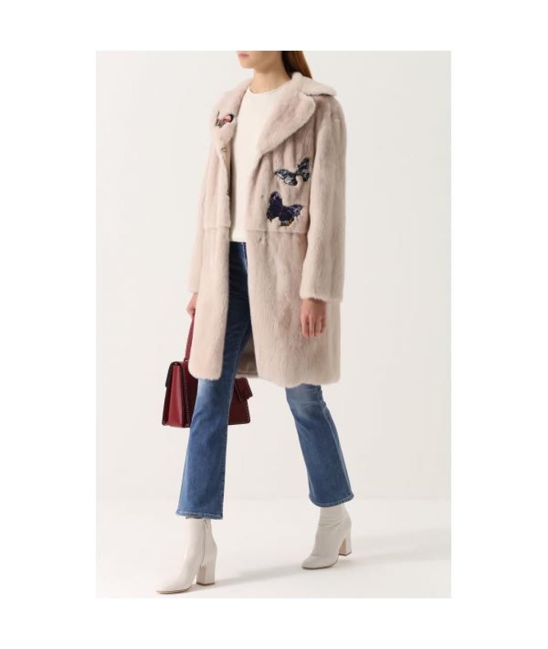 VALENTINO Розовая меховая шуба, фото 5