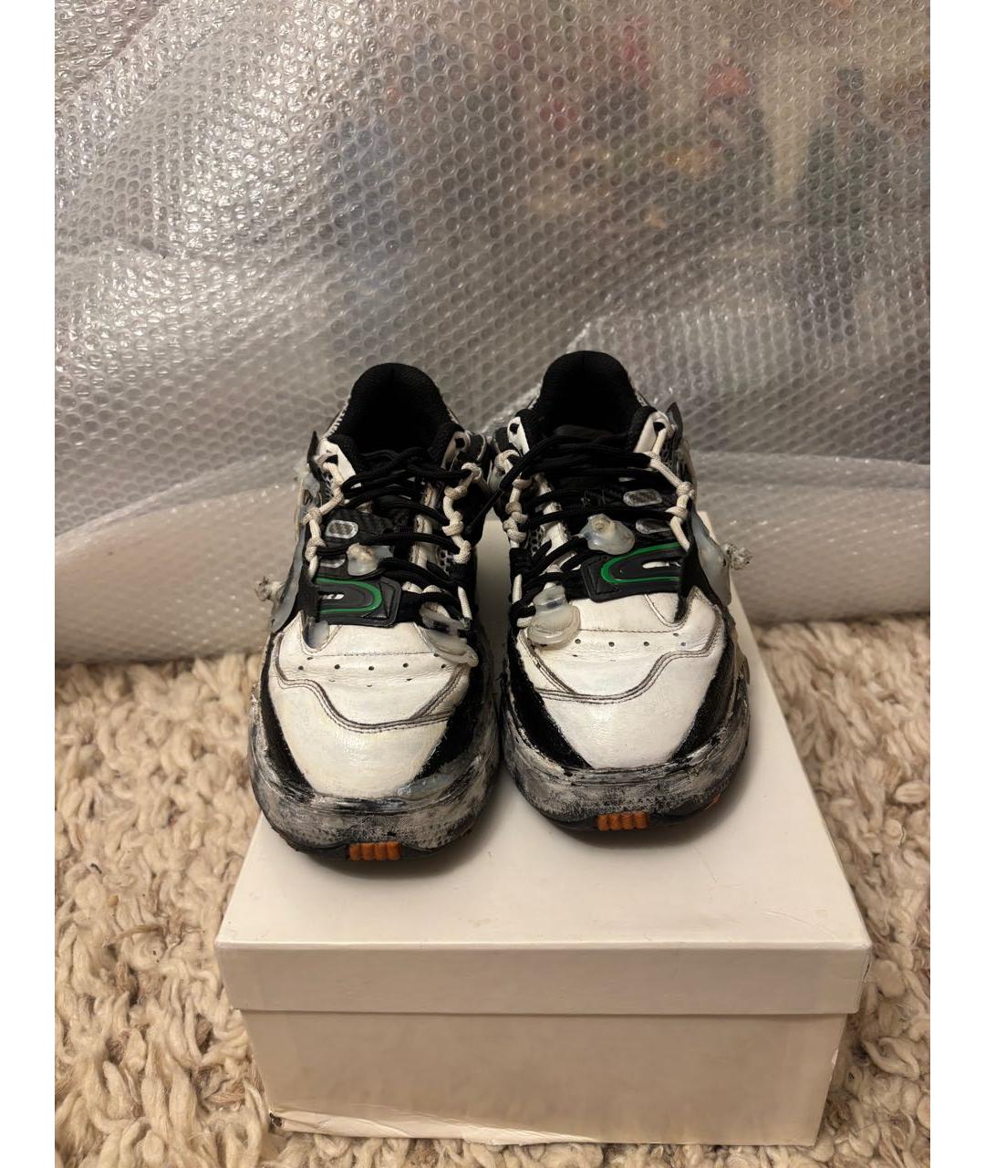 MAISON MARGIELA Белые кожаные низкие кроссовки / кеды, фото 2