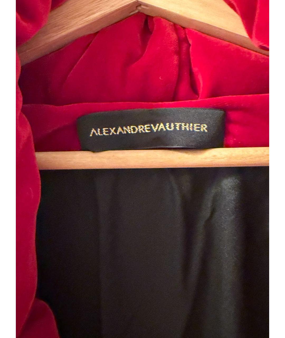 ALEXANDRE VAUTHIER Красный бархатный пуховик, фото 6