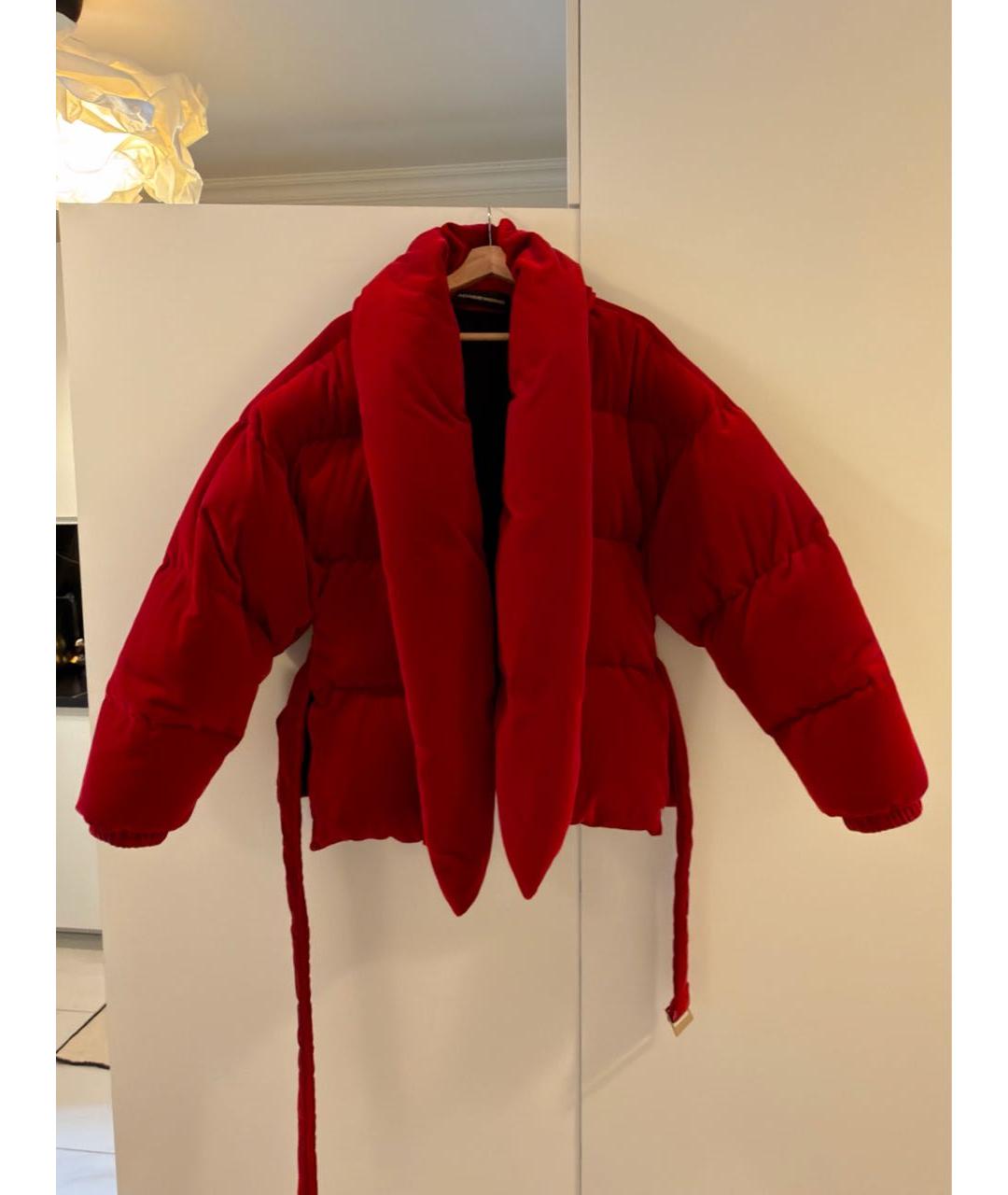 ALEXANDRE VAUTHIER Красный бархатный пуховик, фото 2