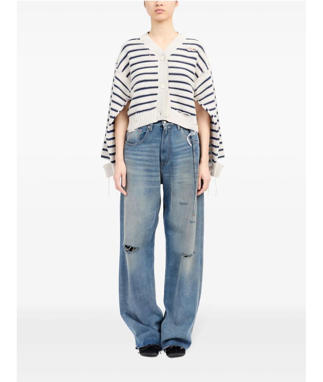 MM6 MAISON MARGIELA Синий хлопковый кардиган, фото 2