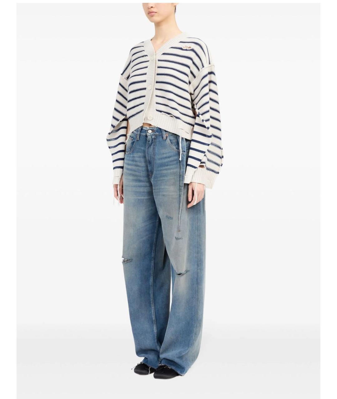 MM6 MAISON MARGIELA Синий хлопковый кардиган, фото 6