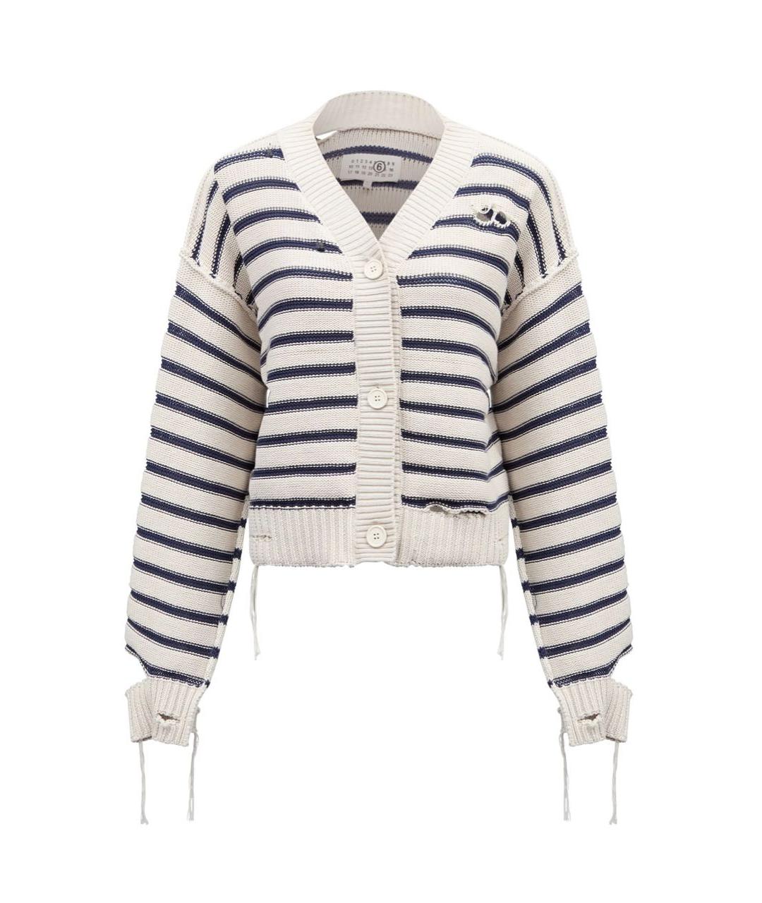 MM6 MAISON MARGIELA Синий хлопковый кардиган, фото 8