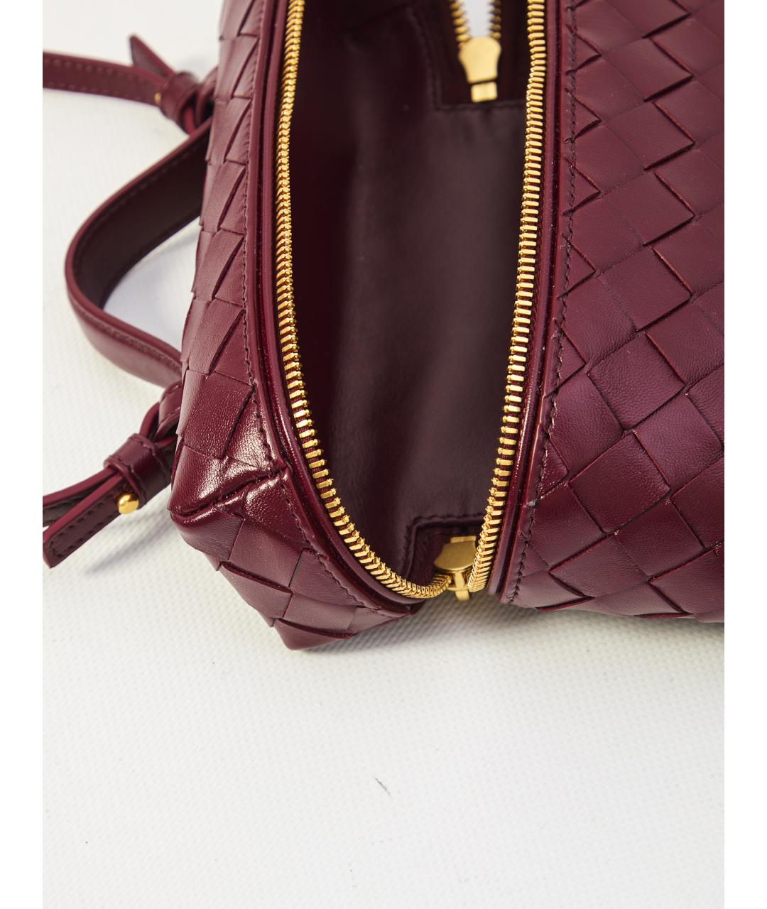 BOTTEGA VENETA Бордовая кожаная сумка через плечо, фото 4