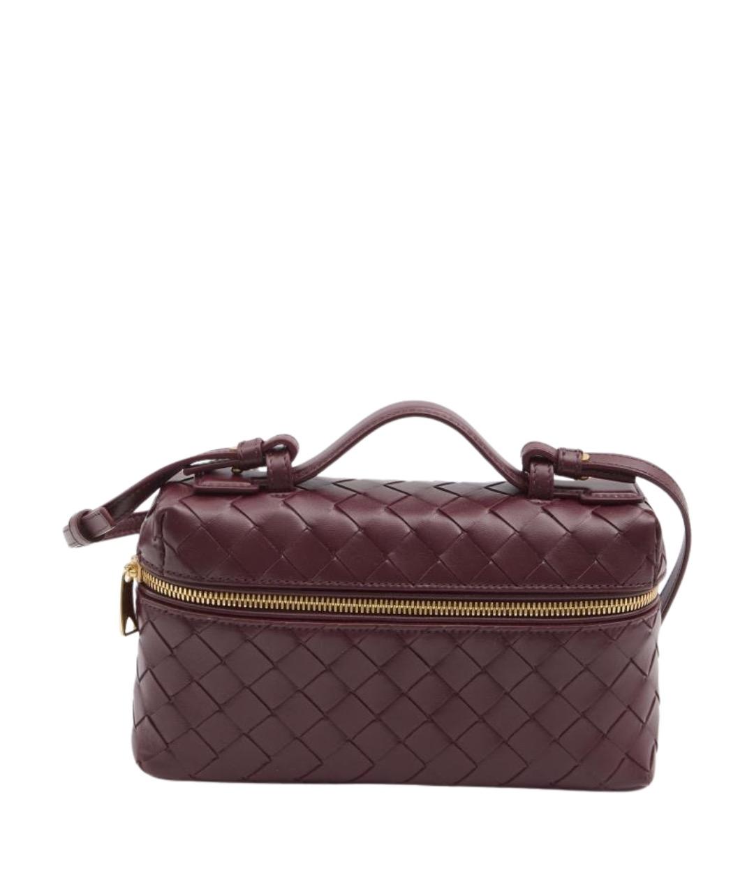 BOTTEGA VENETA Бордовая кожаная сумка через плечо, фото 1