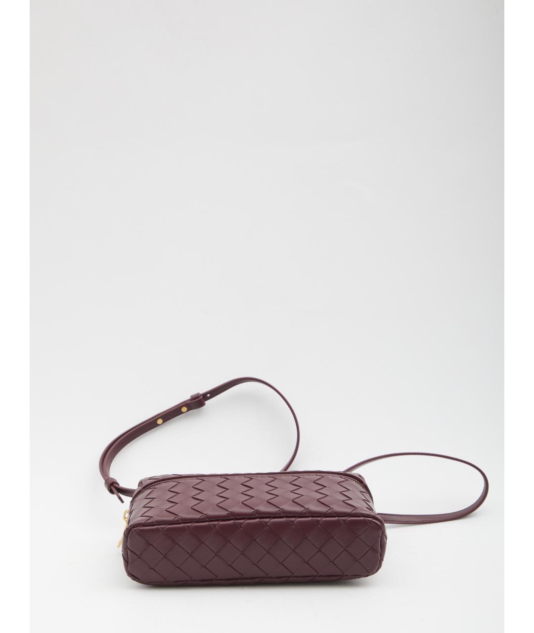 BOTTEGA VENETA Бордовая кожаная сумка через плечо, фото 3