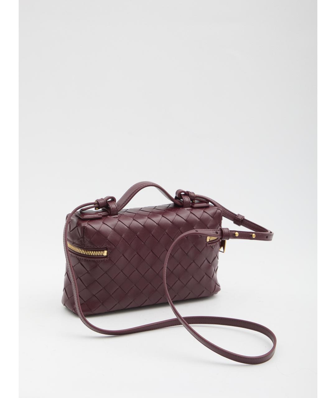 BOTTEGA VENETA Бордовая кожаная сумка через плечо, фото 2