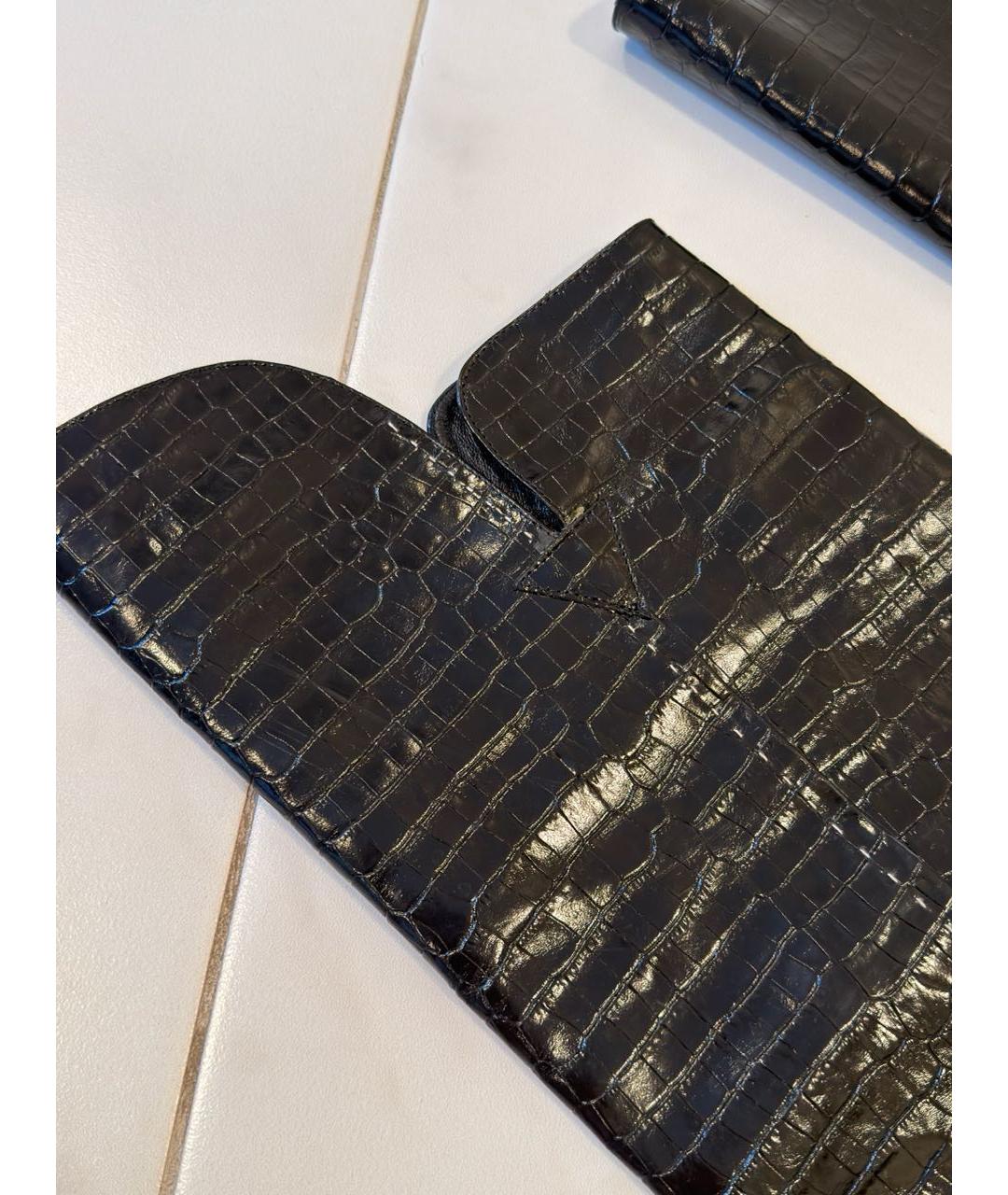 'S MAX MARA Черные ботфорты из лакированной кожи, фото 3