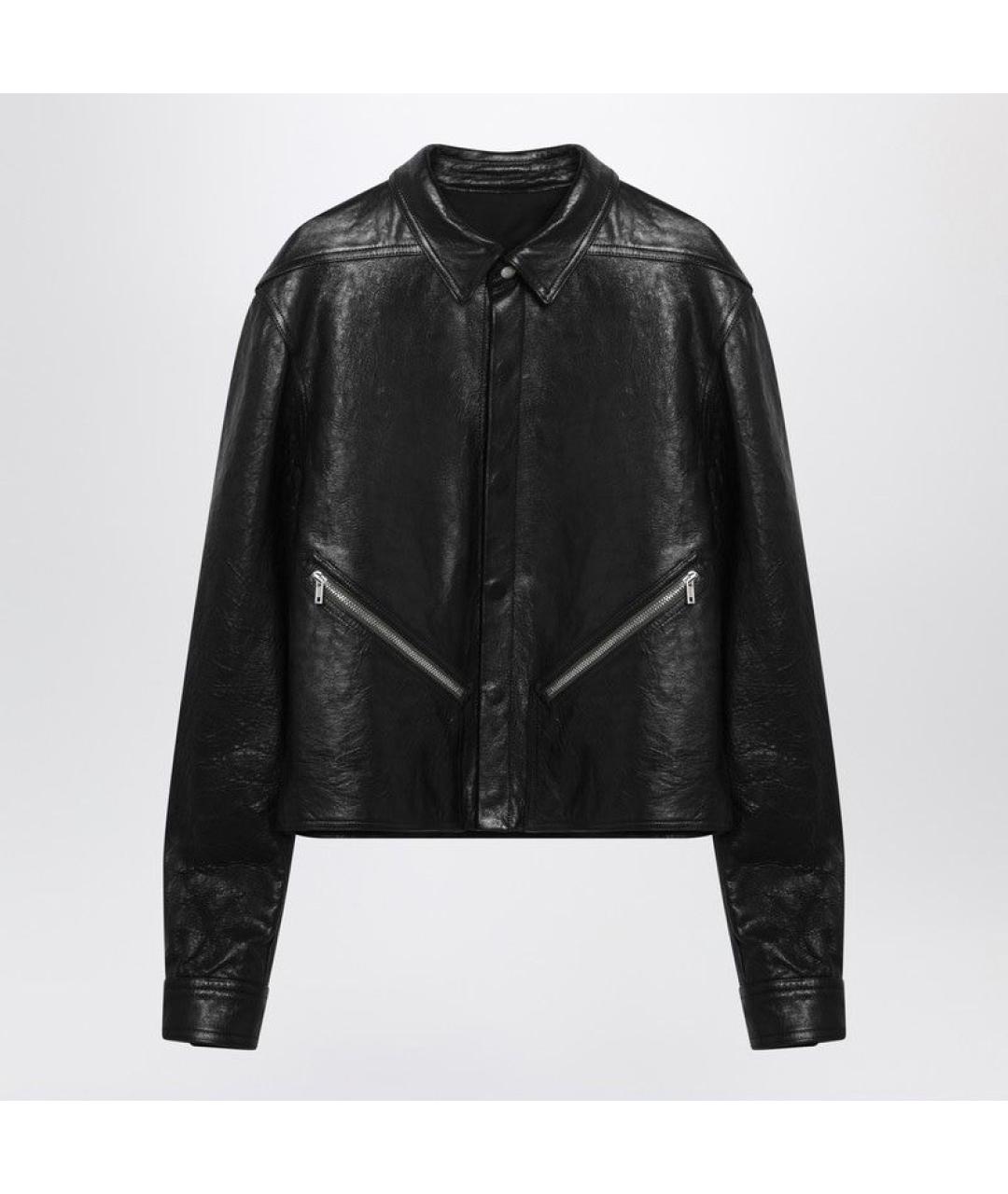 RICK OWENS Черная кожаная куртка, фото 6