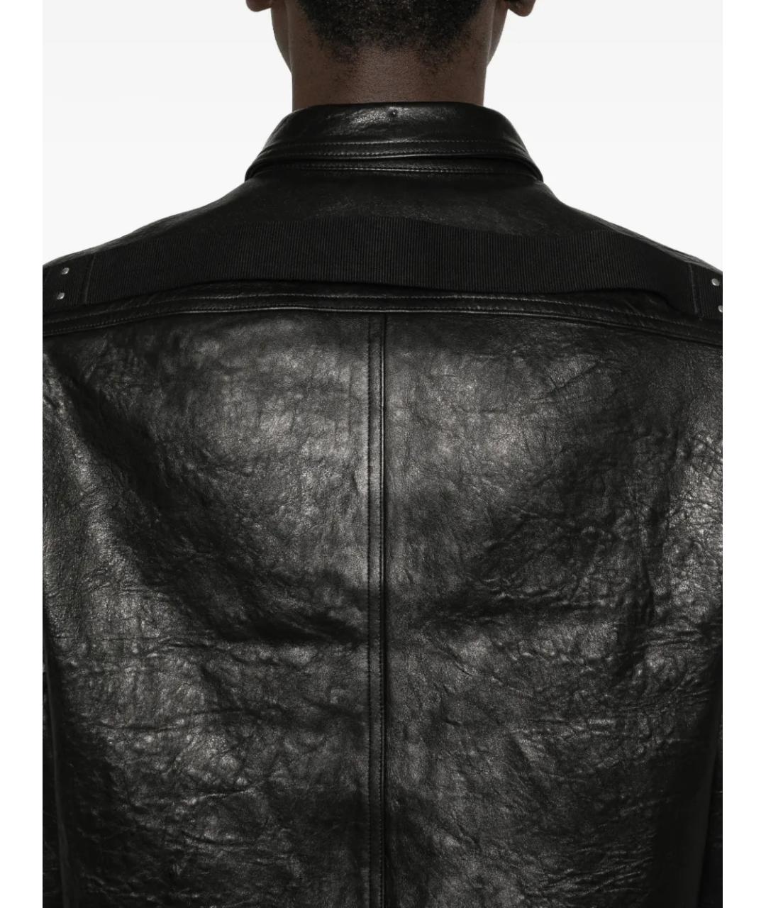 RICK OWENS Черная кожаная куртка, фото 5