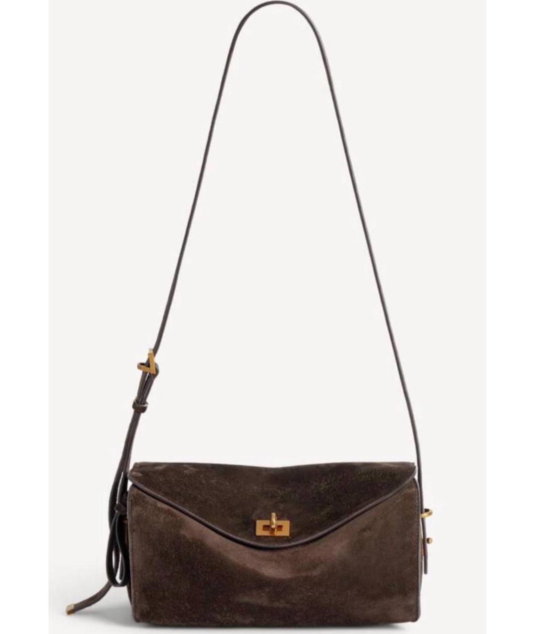 BALENCIAGA Коричневая замшевая сумка тоут, фото 6