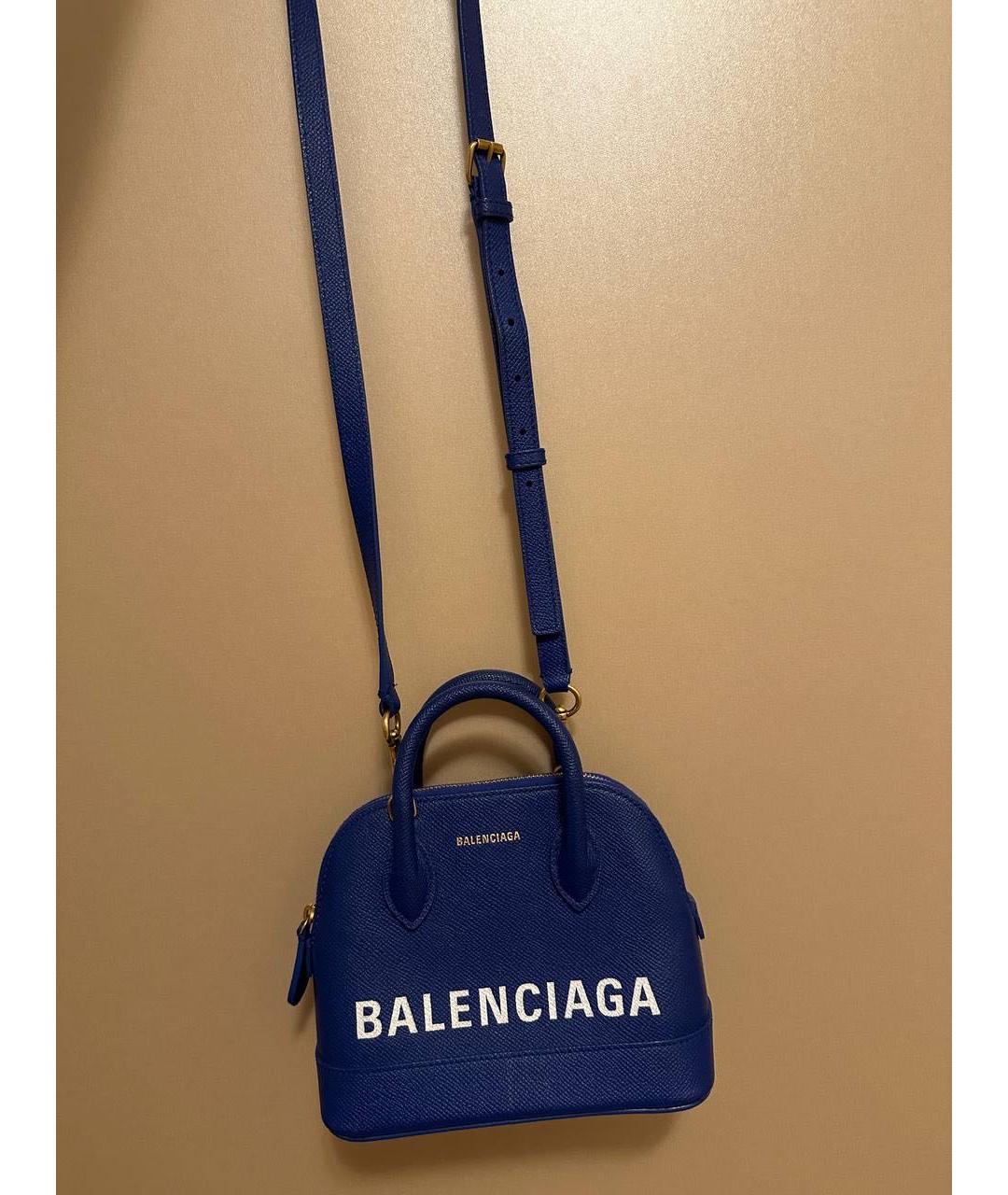 BALENCIAGA Синяя кожаная сумка через плечо, фото 2