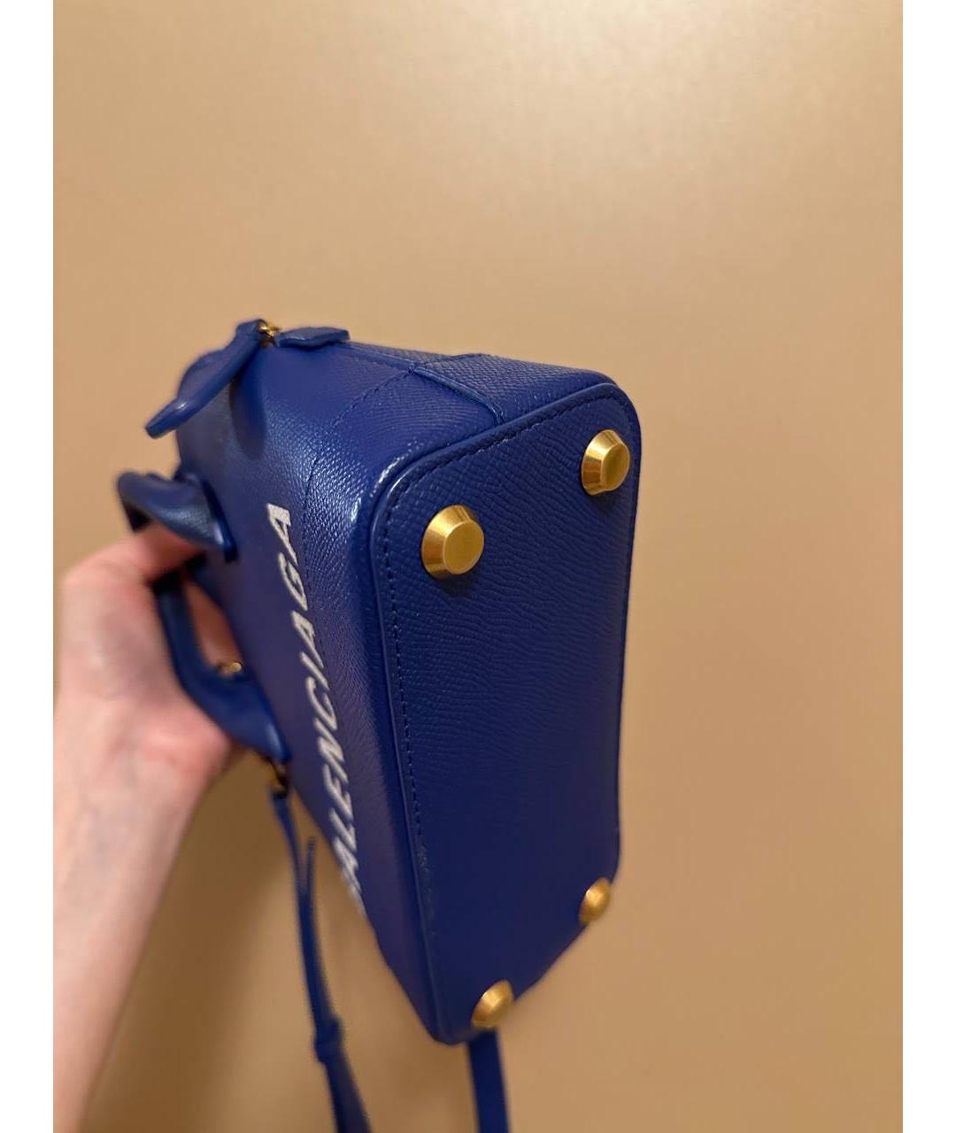 BALENCIAGA Синяя кожаная сумка через плечо, фото 8