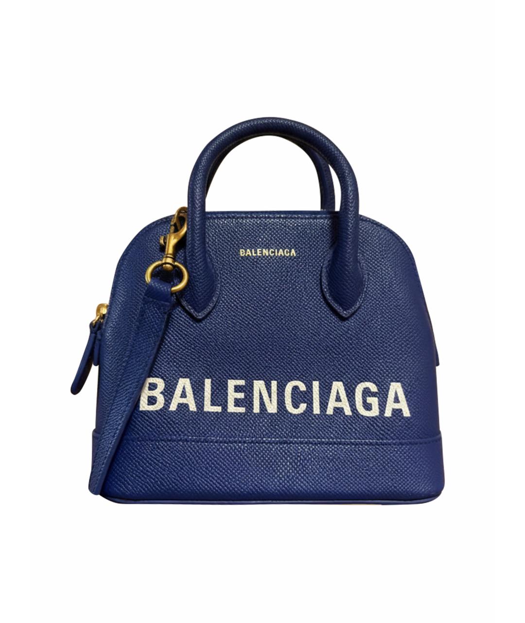 BALENCIAGA Синяя кожаная сумка через плечо, фото 1