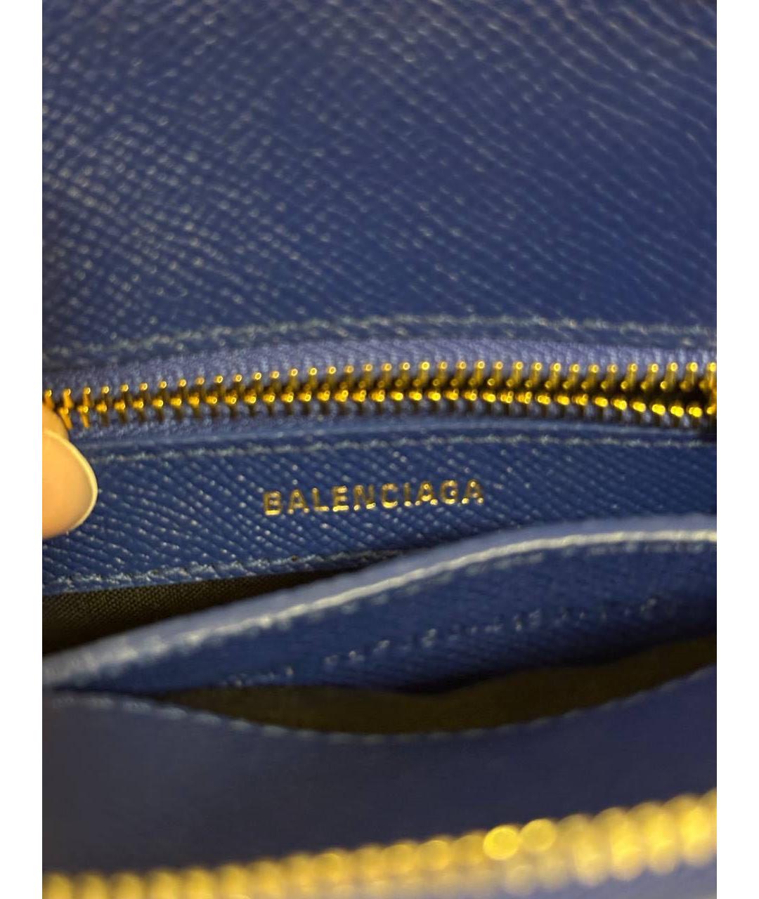 BALENCIAGA Синяя кожаная сумка через плечо, фото 5