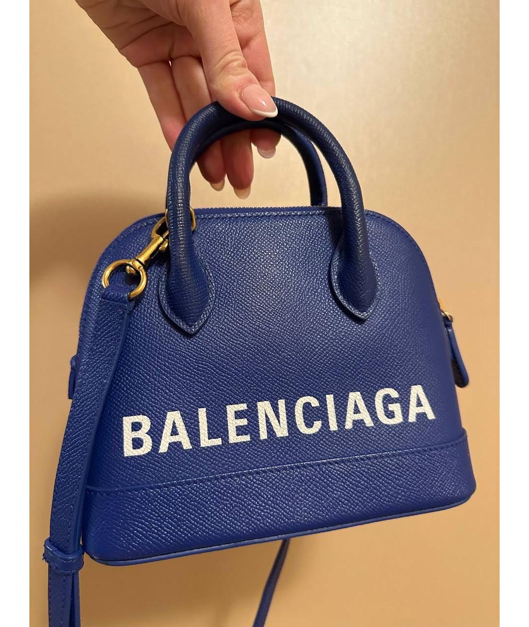 BALENCIAGA Синяя кожаная сумка через плечо, фото 7