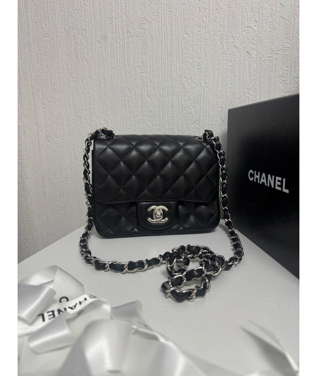 CHANEL Черная кожаная сумка через плечо, фото 8