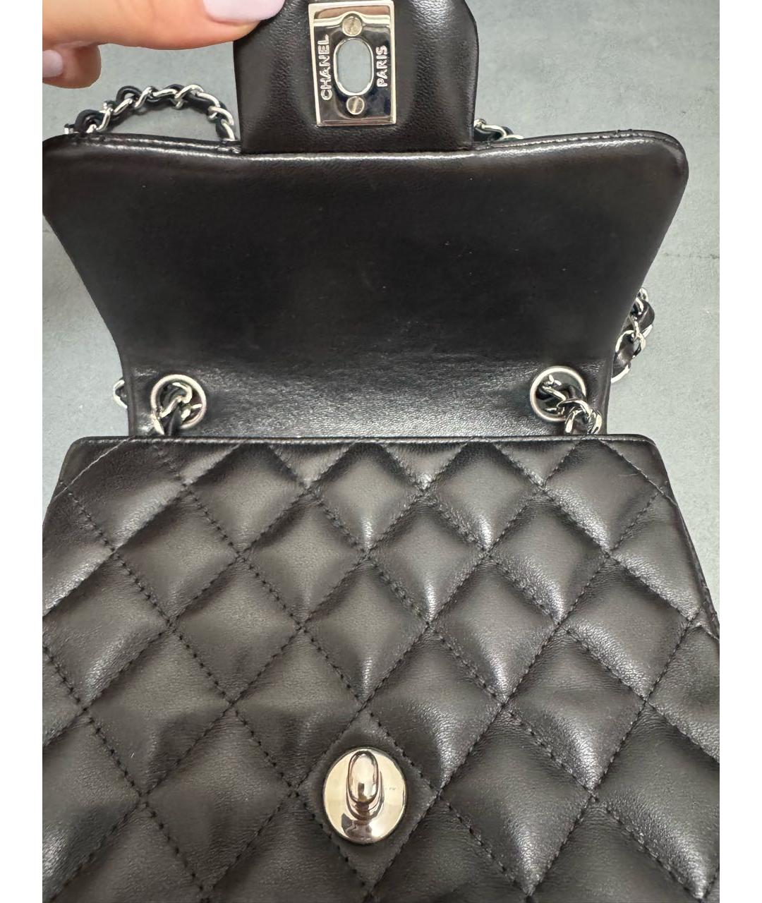 CHANEL Черная кожаная сумка через плечо, фото 7